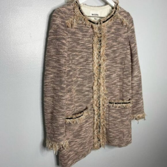 McGinn Sheila Pink and Black Tweed Zip Up Jacket - Picture 4 of 8